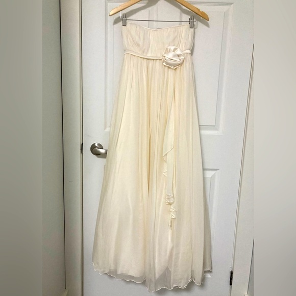 JEN RAN DESIGNS 100% SILK LIGHT CREAM DRESS - Size Small - Picture 10 of 10